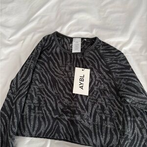 AYBL Workout Full Sleeve Crop Top NWT